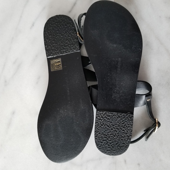 Ancient Greek Sandals Flats Slingback Black Straps - Picture 7 of 8